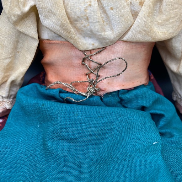 Vintage Primitive Folk Art Doll w/Hand Stitched Clothing & Hand Painted Face - Picture 14 of 15